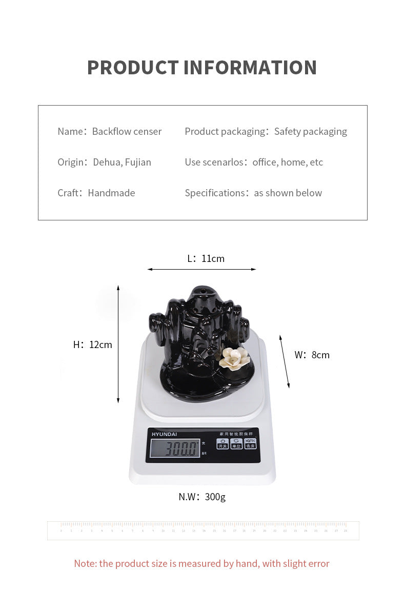 zensoullab Alpine Water Flow Backflow Lotus Incense Holder Incense Stand Backflow Incense Burner Creative Waterfall Backflow Aromatherapy Burner Ornament