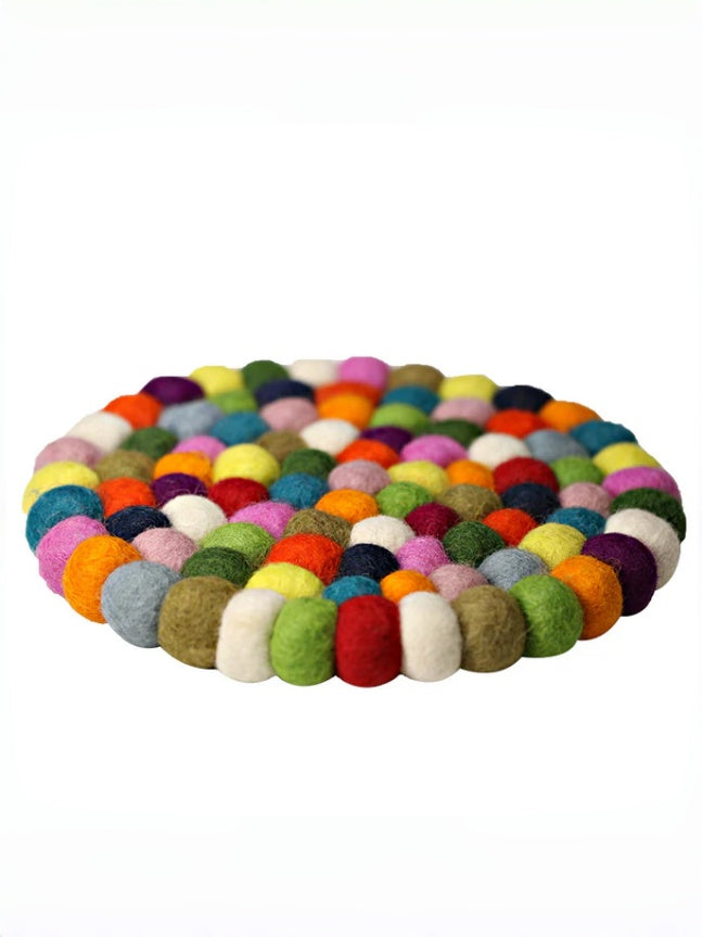 zensoullab Nepal Handmade Wool Felt Mat Round Ball Wool Ball Mat Bowl Mat Coaster Incense Burner Ritual Tool Mat Direct Supply
