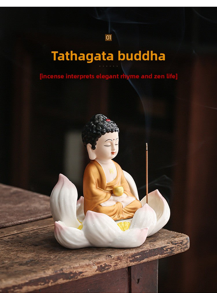 Zensoullab Creative Boutique Handicrafts Ceramic Classical Buddha Statue Buddha Buddha Guanyin Bodhisattva Chinese Household Car Safety Ornaments