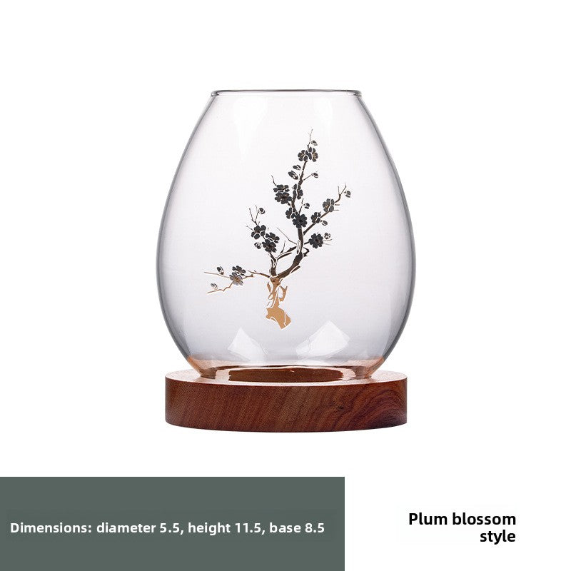 zensoullab Japanese Style Glass Candle Holder Creative Ornament Candle Romantic Home Zen Retro Aromatherapy Windproof Table Cover Desktop Decoration