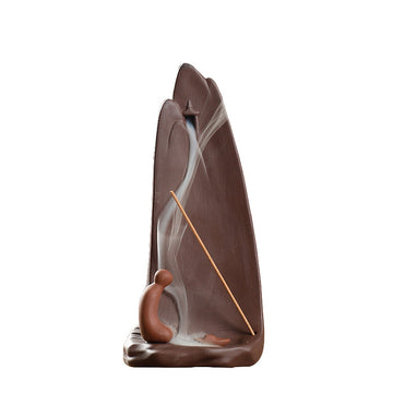 zensoullab Original Ceramic Backflow Incense Burner Watchful Landscape Aromatherapy Burner Sandalwood Incense Home Decor Incense Holder