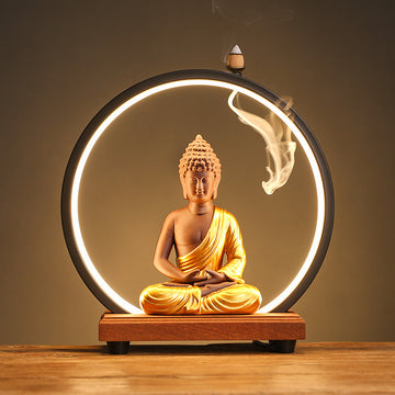 zensoullab Backflow Incense Burner Indoor Incense Creative Zen Buddha Sandalwood Agarwood Tea Ceremony Entrance Living Room Ceramic Lamp Ring Ornament