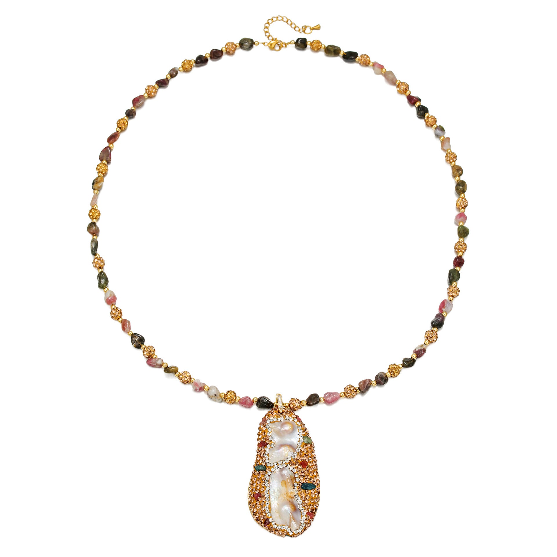 zensoullab Natural Stone Freshwater Pearl Pendant Sweater Chain Irregular Baroque Pearl Pendant Melard