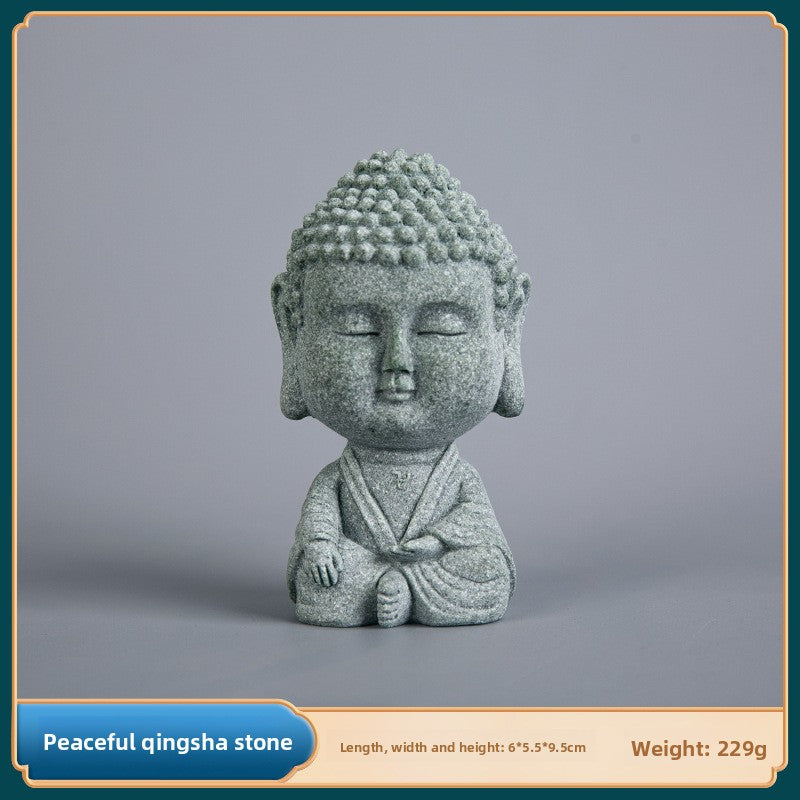 zensoullab Desktop Chinese Style Northern Wei Dynasty Buddha Statue Buddha Micro Landscape Fish Tank Landscaping Rockery Desktop Ornament Tea Pet Incense Decoration