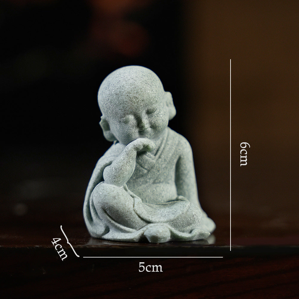 zensoullab Decorative Crafts Zen Decorations Tea Room Arrangement Landscaping Little Monk Decoration New Chinese Style Micro Landscape Arrangement Props
