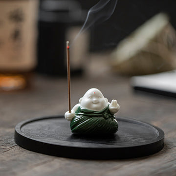 zensoullab Creative Cute Little Zongzi Ceramic Aromatherapy Burner Ornament Home Dragon Boat Festival Gift Sandalwood Incense Holder