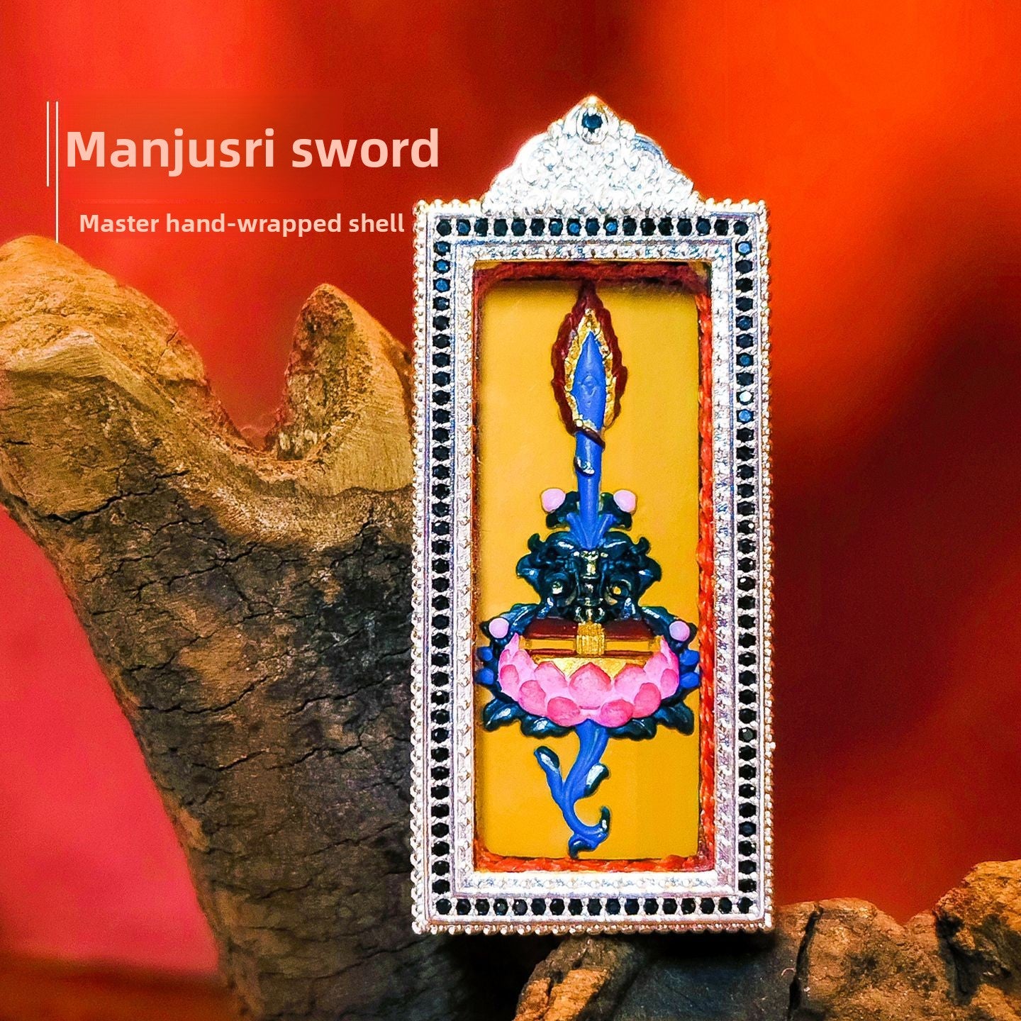 zensoullab Hand-painted Rubbing Thangka Three-dimensional Painted Black God of Wealth Gawu Box Pendant Necklace Zakiram Buddha Amulet