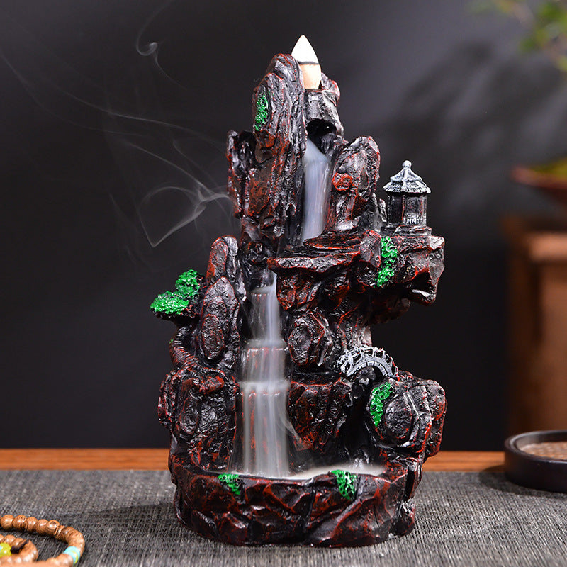 zensoullab Backflow Incense Sandalwood Indoor Aromatherapy Burner Home Living Room Resin Mountain Water Creative Small Ornament Incense Burner