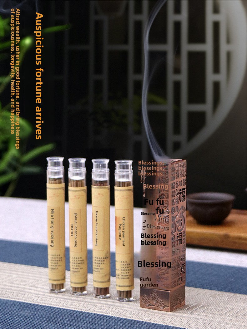 zensoullab Zen Vertical Incense Burner Hollow Incense Holder Baifu 10.5cm Incense Tube Sandalwood Incense Burner Tea Ceremony Incense Decoration
