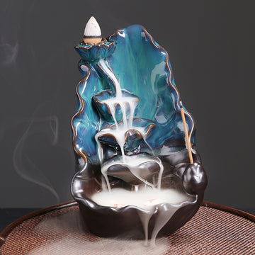 Amazon Ceramic Lotus Backflow Incense Burner Creative Blue Lotus Backflow Aromatherapy Burner Home Decor