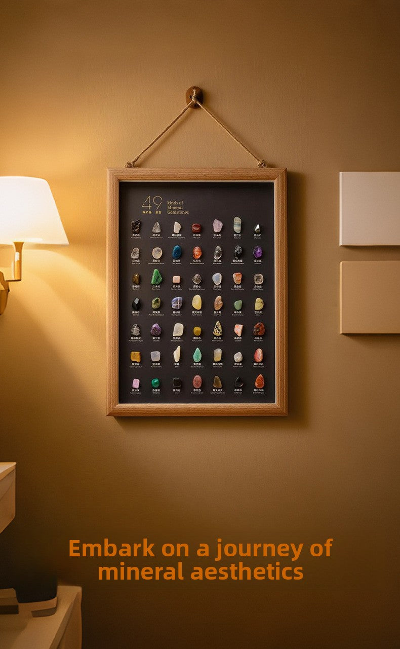 zensoullab Natural Crystal Raw Stone Mineral Specimen Frame Ornament Bilingual Science Popularization Children's Gift Home Desktop Display