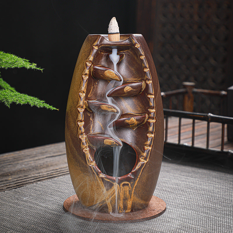zensoullab Backflow Incense Burner Left and Right Fengyuan Kiln Change Antique Incense Large Home Creative Ornament Home Decor