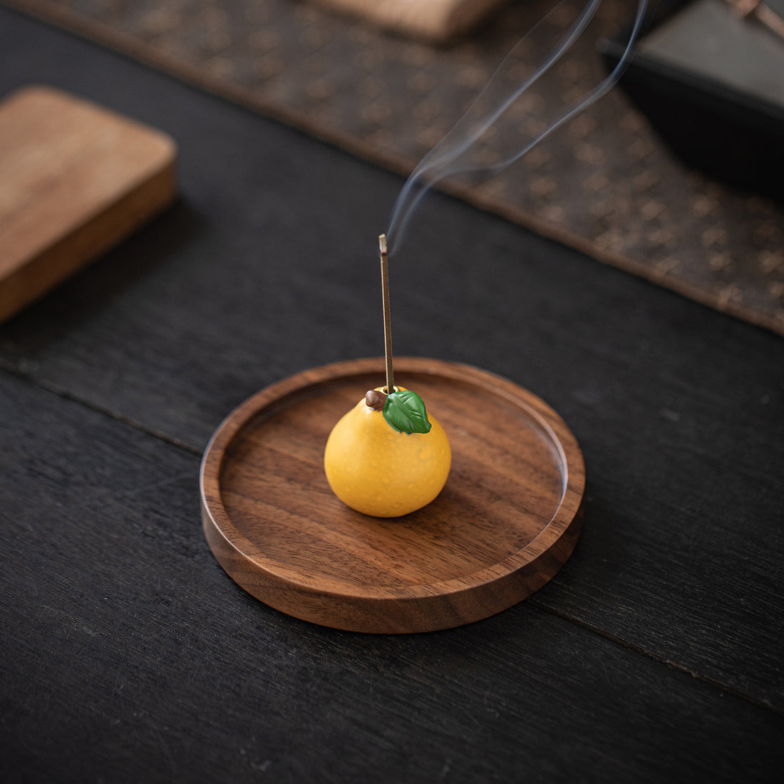 zensoullab Blessing Peace Creative Ceramic Small Pomelo Incense Socket Zen Tea Room Desktop Aromatherapy Burner Stand Incense Burner
