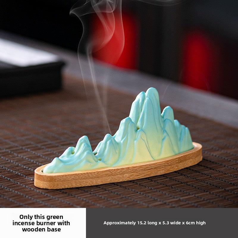 zensoullab Ceramic Incense Burner Chinese Style Incense Burner Sandalwood Agarwood Incense Holder Incense Stick Zen Home Indoor Incense Home Decoration