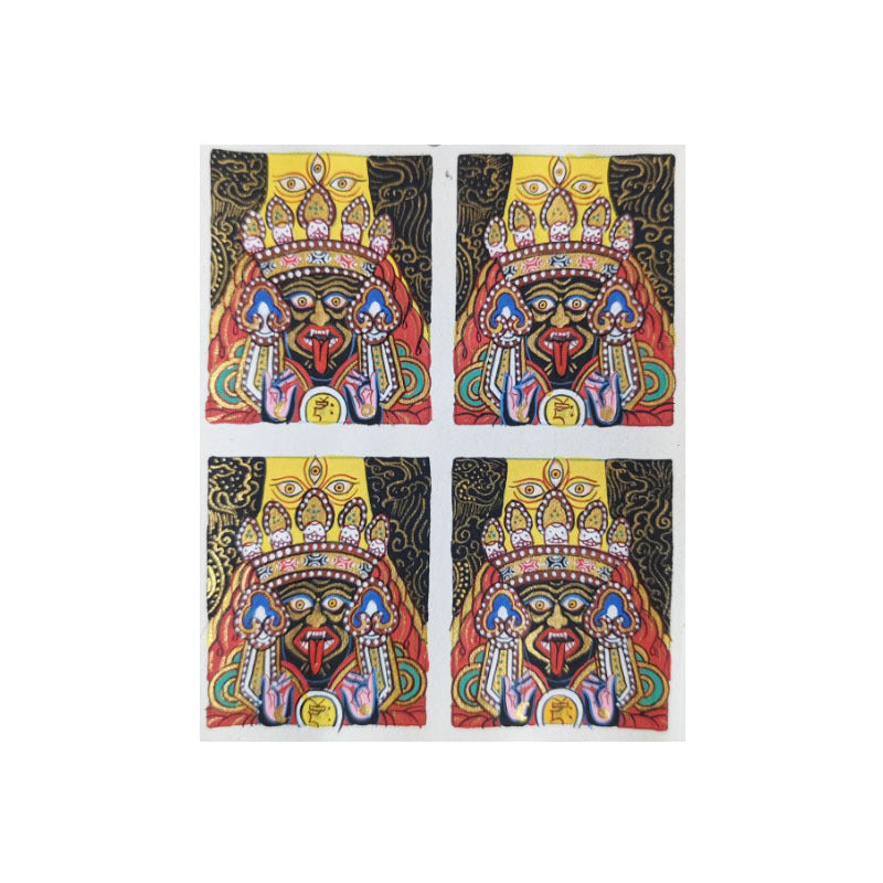 zensoullab Nepal Full Hand-Painted Zakiram Small Thangka Tibetan Female God of Wealth Thangka Pendant Tibetan Kaga U Box Painting Core