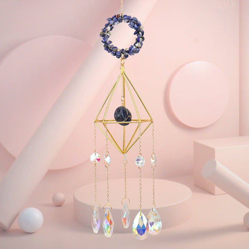 zensoullab Sun Catcher Crystal Air Frame Round Pendant Light Garden Decoration Pendant Light Crystal Hanging Ornament T18