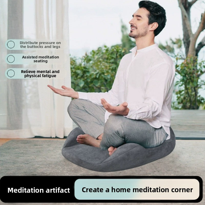 zensoullab Double Disc Memory Foam Cushion Yoga Long Sitting Non-Collapsing Removable Washable Meditation Cushion Meditation Seat Zen Meditation Cushion