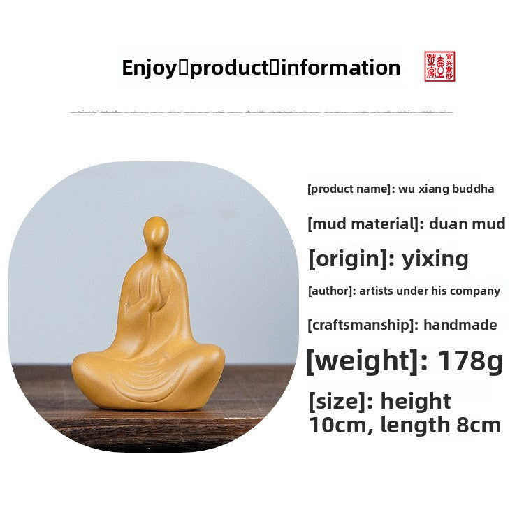 zensoullab Yixing Zisha Tea Pet Formless Buddha Tea Ceremony Tea Set Ornament Duan Clay Little Sha Mi Zen Little Monk Can Be Cultivated