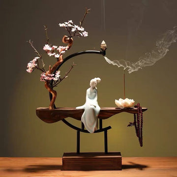 zensoullab New Chinese Zen Style Ornament Creative Backflow Incense Burner Home Office Living Room Desktop Entrance Decoration Incense Burner