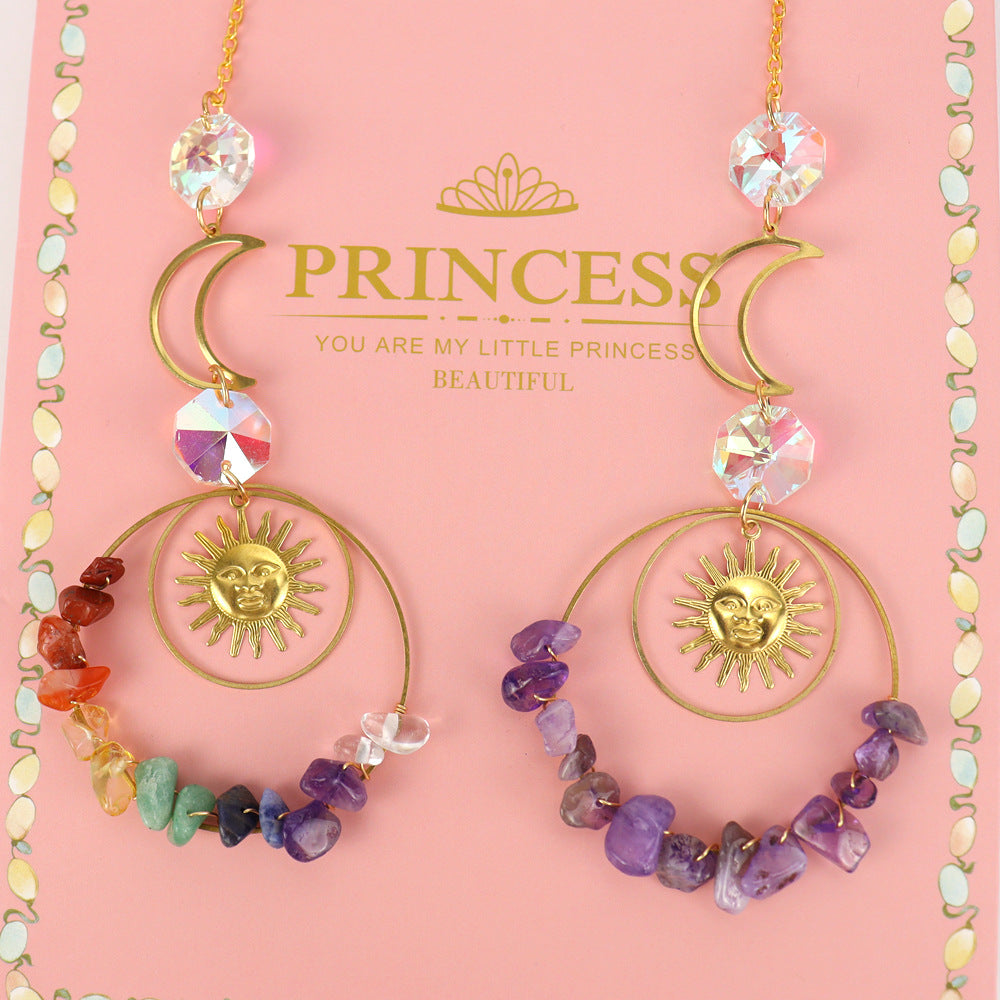 zensoullab Sun Catcher Sun Crystal Gravel Pendant Light Outdoor Hanging Window Wind Chime T37