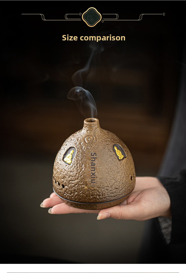 zensoullab Dunhuang Ceramic Incense Burner Home Indoor Incense Holder Incense Stand Aromatherapy Burner Zen Tea Room Desktop Incense Burner Ornament