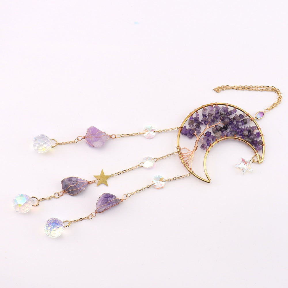 zensoullab Home Decor Pendant Inspiration Design Natural Crystal Tree of Life Sun Catcher Crystal Wind Chime