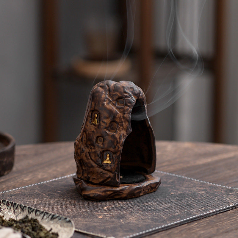 Zensoullab Classical Dunhuang Incense Coil Burner Vintage Ceramic Candle Holder Household Multi-Purpose Indoor Small Xiangyun Incense Burner Sandalwood Agarwood Seats