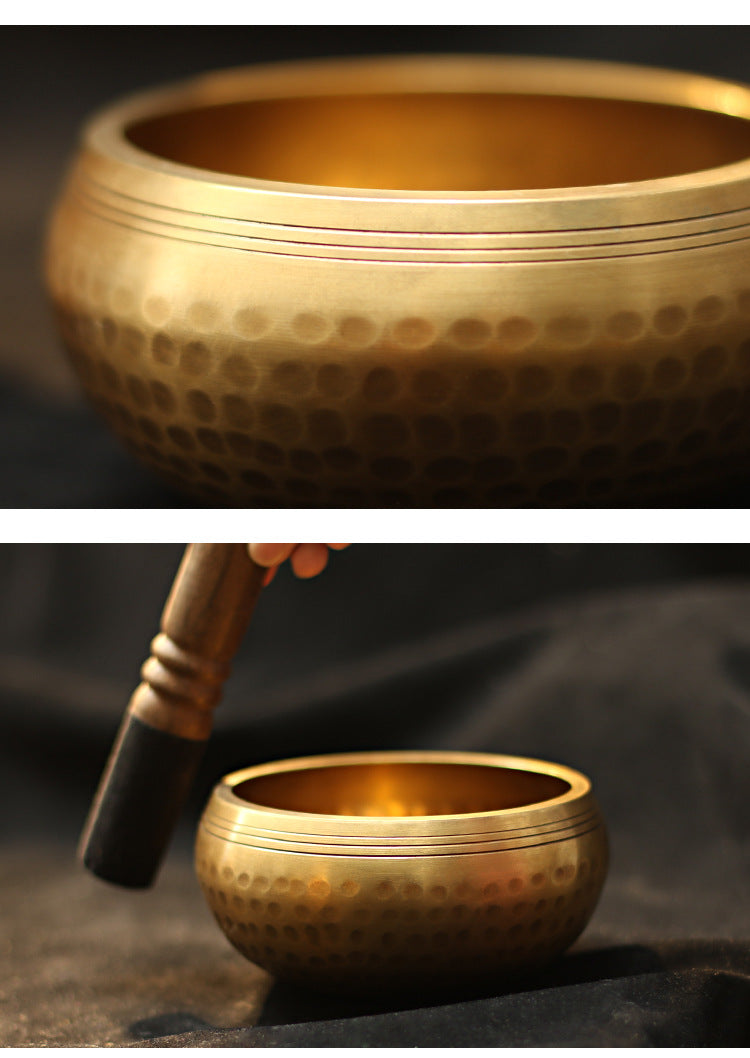Zensoullab Nepal Hammer Pattern Himalaya Bowl Buddha Sound Bowl Yoga Meditation Bowl Xizang Buddha Sound Bowl Ear Cleaning Healing Sound Bowl 8cm