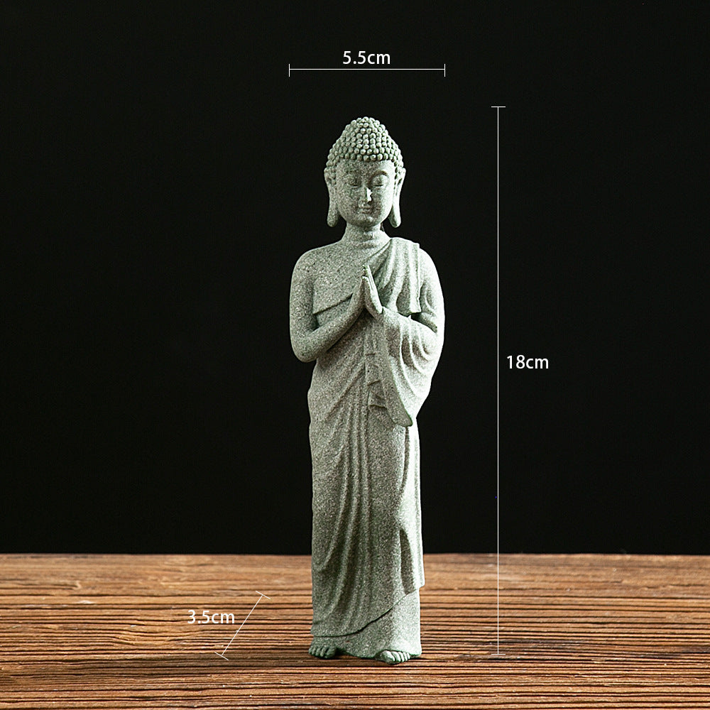 zensoullab New Buddha Statue Crafts Zen Fish Tank Landscape Ornament New Chinese Style Creative Entrance Home Decoration