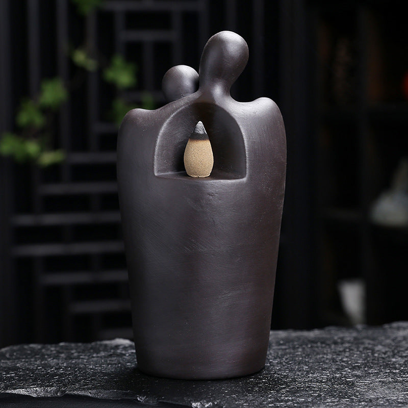 New Purple Clay Backflow Incense Burner Creative Perfect Match Smoke Incense Burner Home Tea Room Ornament Craft