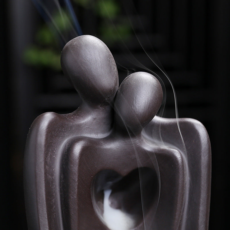 New Purple Clay Backflow Incense Burner Creative Perfect Match Smoke Incense Burner Home Tea Room Ornament Craft