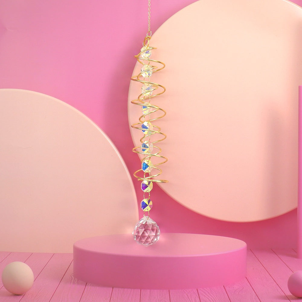 zensoullab Spiral Spinner Sun Catcher Crystal Wind Chime Rainbow Maker Rotating Hook Garden Decoration