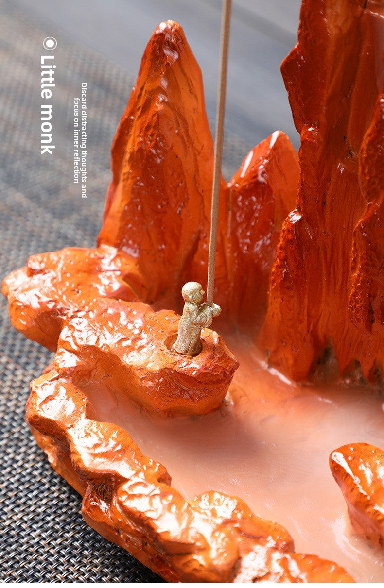 zensoullab Large Resin Backflow Incense Burner Entrance Decoration Incense Ceremony Aromatherapy Burner Fish Tank Rockery Landscape Sandalwood Burner Antique Decoration