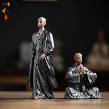 zensoullab Zen Purple Clay Little Monk Tea Pet Figurine Character Tea Ceremony Tea Room Tea Space Desktop Tea Table Tea Set Tea Table Decoration