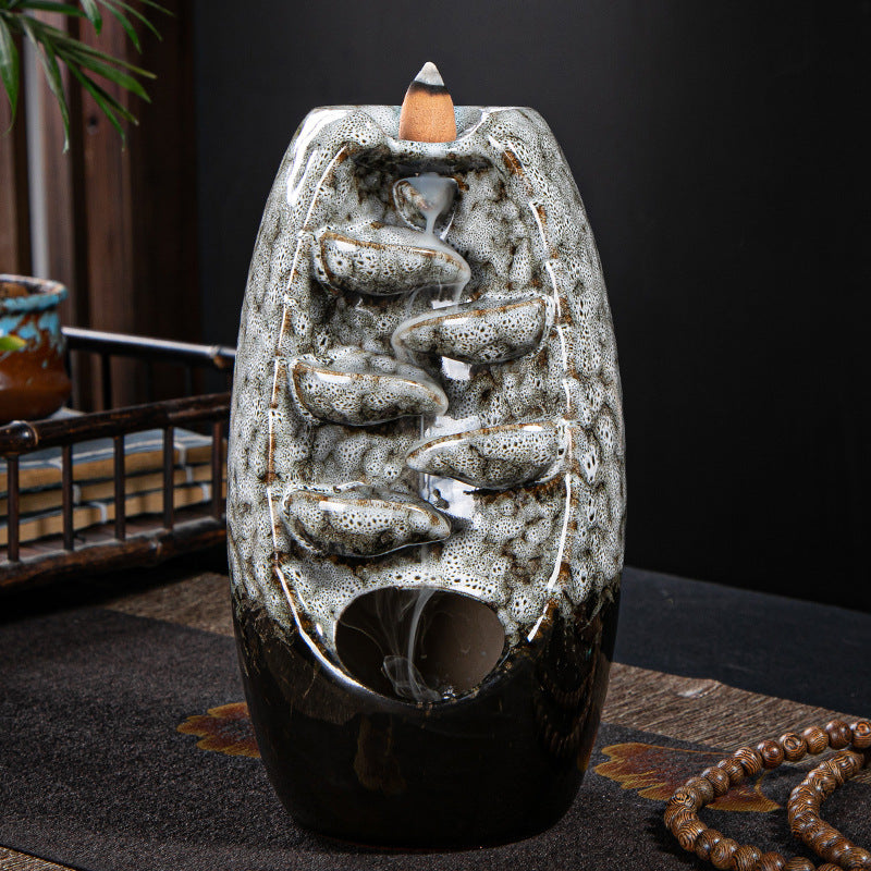 zensoullab Backflow Incense Burner Left and Right Fengyuan Kiln Change Antique Incense Large Home Creative Ornament Home Decor