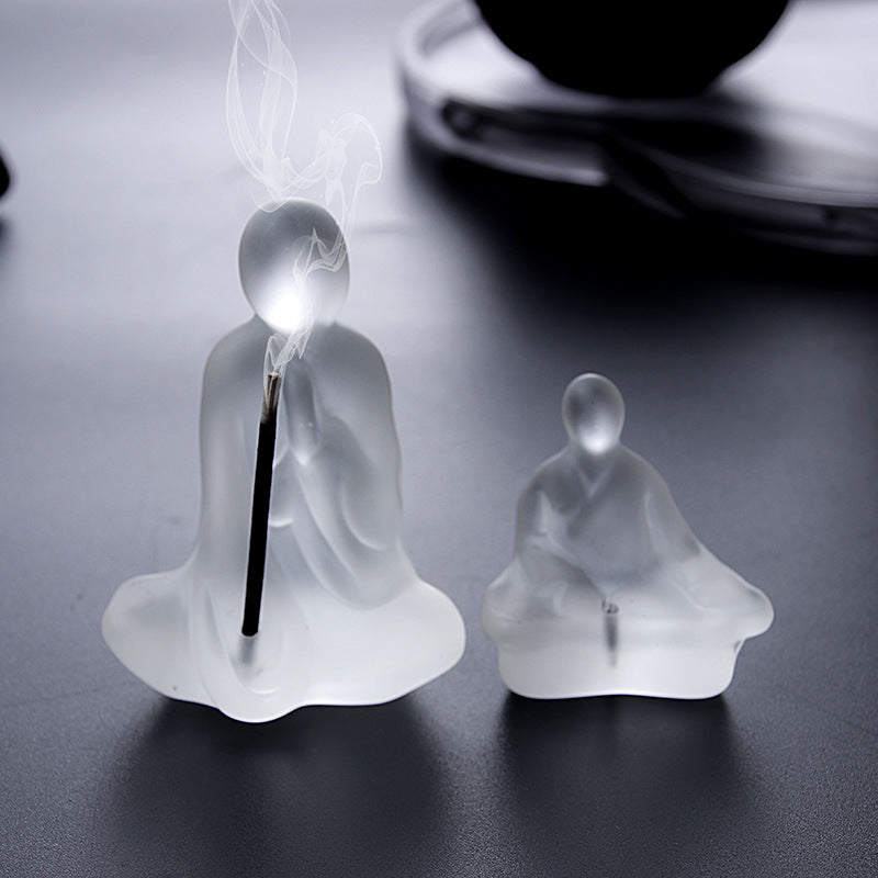 zensoullab Zen Incense Holder Creative Glass Home Incense Tea Ceremony Room Aromatherapy Stand Incense Ornament Backflow Incense Tea Ceremony Accessories