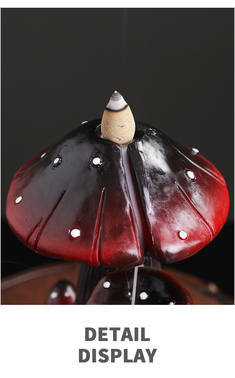 zensoullab Backflow Incense Burner Incense Holder Incense Stand Aromatherapy Creative European Style Home Craft Ornament Mushroom Resin Backflow Incense Burner