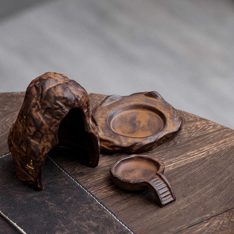 Zensoullab Classical Dunhuang Incense Coil Burner Vintage Ceramic Candle Holder Household Multi-Purpose Indoor Small Xiangyun Incense Burner Sandalwood Agarwood Seats