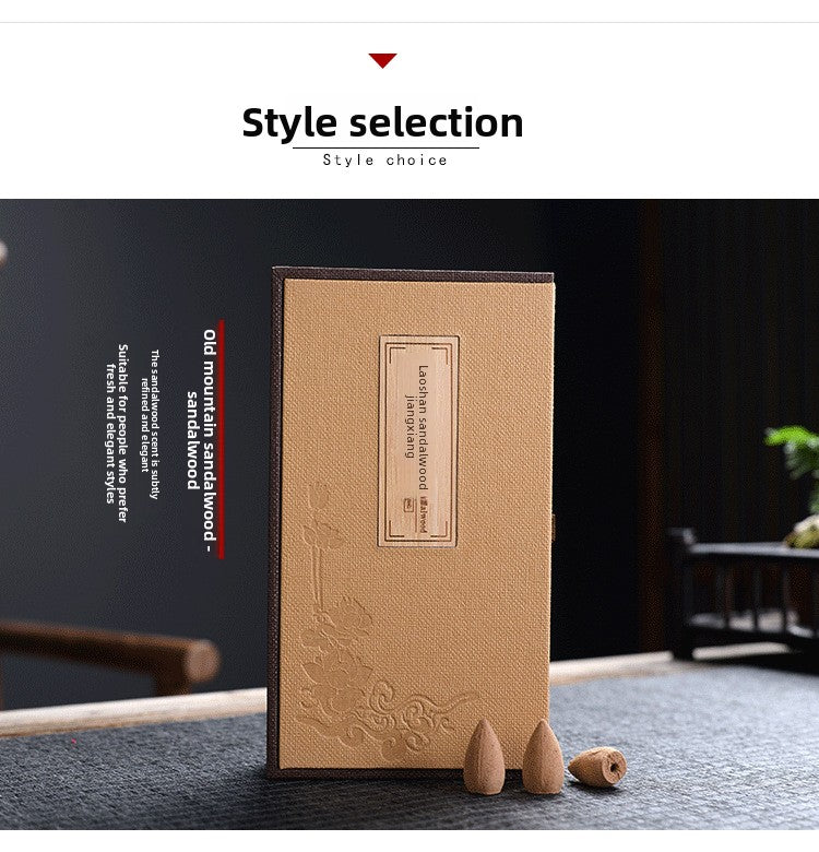 zensoullab Natural Backflow Incense Pellets Agarwood Tower Incense Cones Sandalwood Incense Home Indoor Air Purification Incense Burner Aromatherapy Gift