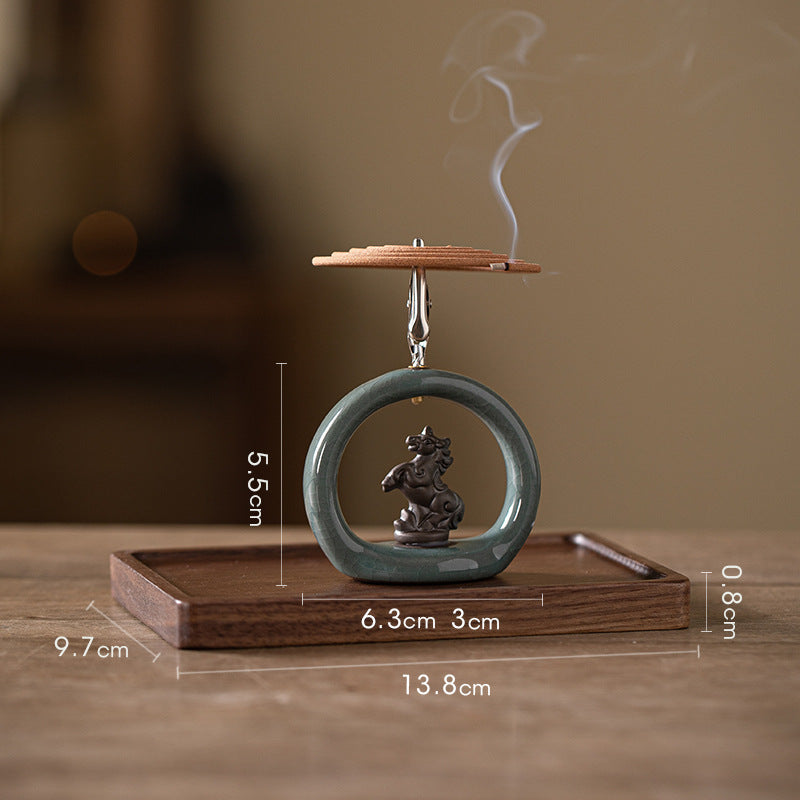 zensoullab Zen Style Small Monk Incense Holder Creative Dual-use Coil Incense Burner Incense Burner for Home Indoor Sandalwood Agarwood Incense Burner Ornament