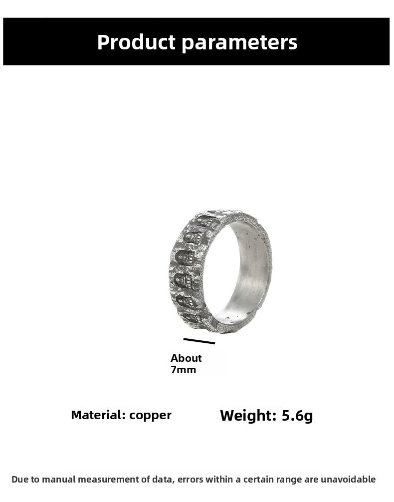 zensoullab Original Design Thai Silver Vintage Buddha Cave Ring for Men and Women Creative Personality National Style Trendy Open Ring