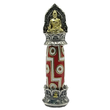 Zensoullab Retro Tibetan Dzi Bead Pendant Men's and Women's Same Ethnic Style Rotatable Personality Literary Style Necklace