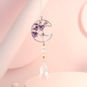 zensoullab Amethyst Gravel Tree of Life Crystal Pendant Hanging Decoration Indoor Curtain Decoration Pendant Accessories