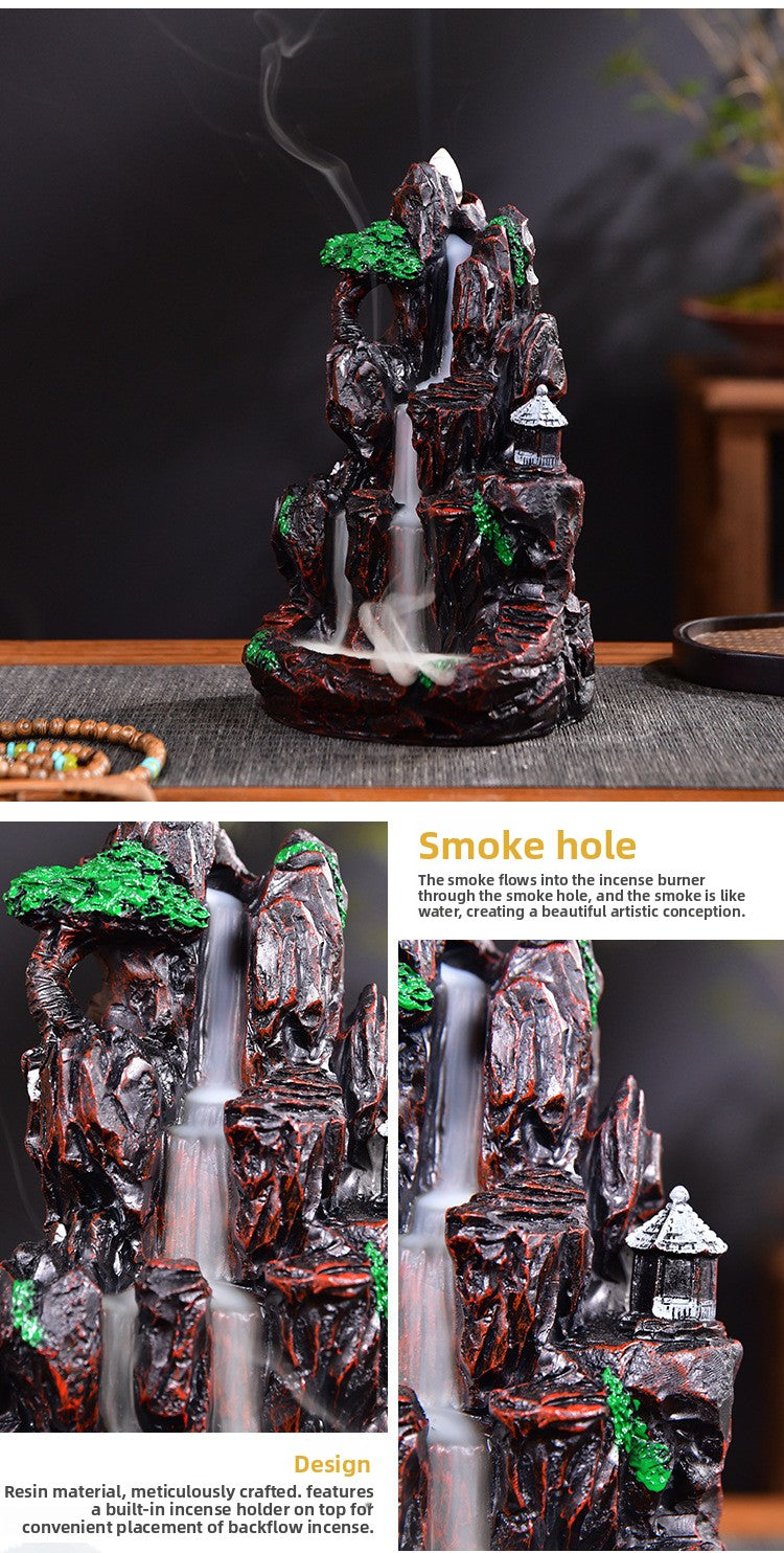 zensoullab Backflow Incense Sandalwood Indoor Aromatherapy Burner Home Living Room Resin Mountain Water Creative Small Ornament Incense Burner