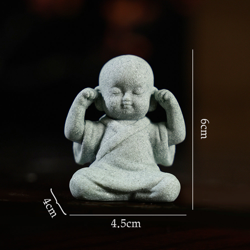 zensoullab Decorative Crafts Zen Decorations Tea Room Arrangement Landscaping Little Monk Decoration New Chinese Style Micro Landscape Arrangement Props