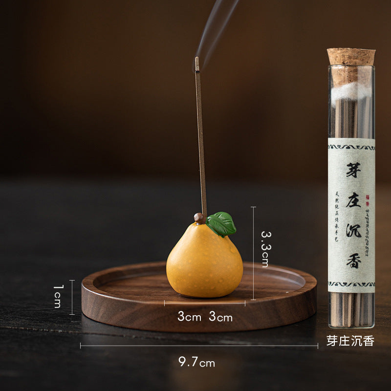 zensoullab Blessing Peace Creative Ceramic Small Pomelo Incense Socket Zen Tea Room Desktop Aromatherapy Burner Stand Incense Burner