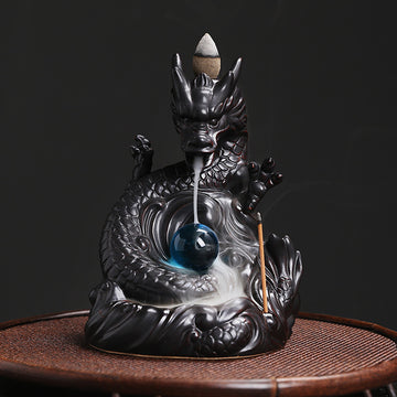 Original Classic Chinese Dragon Backflow Incense Burner Creative Ceramic Large Dragon Playing with Pearls Incense Burner Home Decor