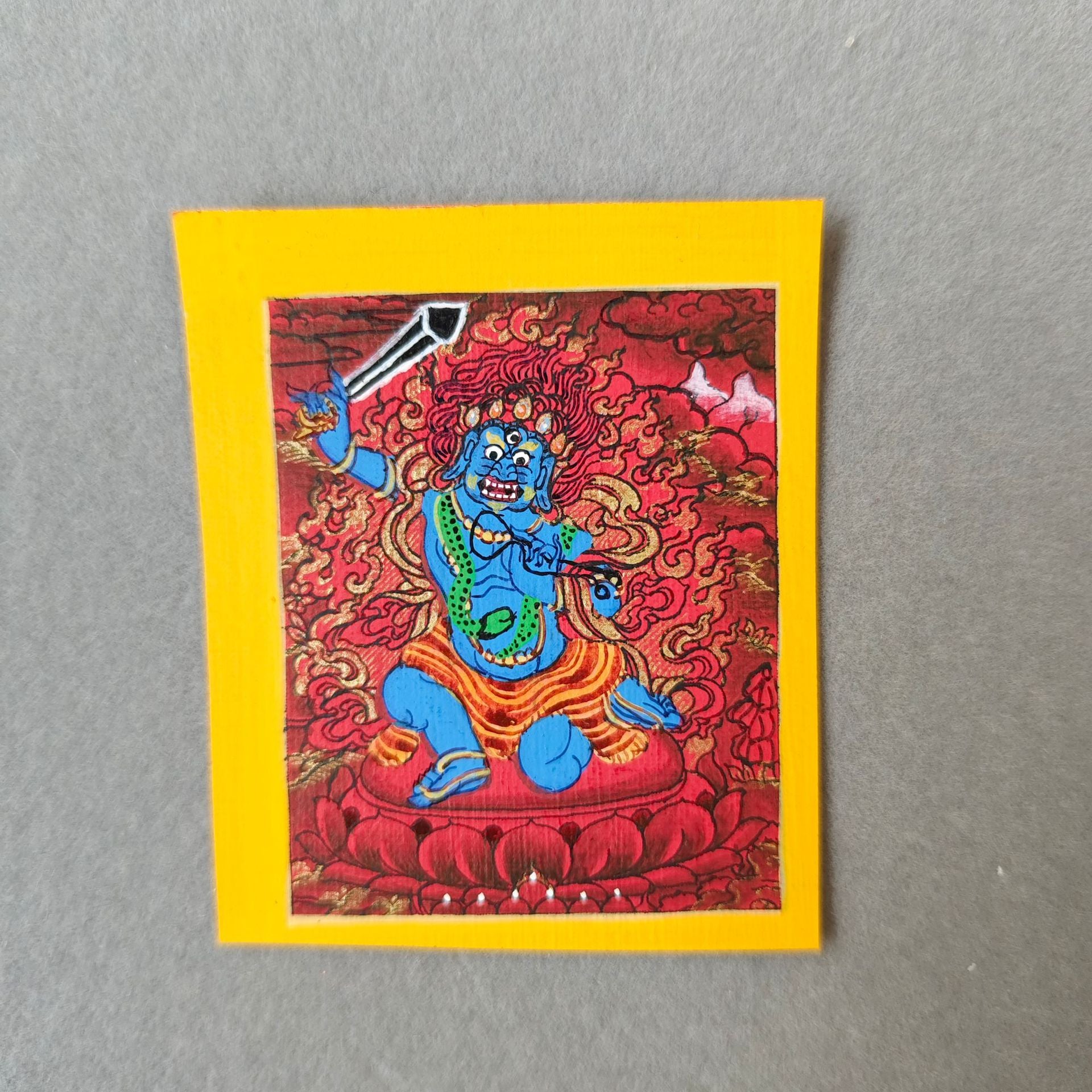 zensoullab Nepal Hand-painted Eight Guardian Deities Twelve Zodiacs Nativ Buddha Portable Thangka God of Wealth Green Tara Necklace Pendant