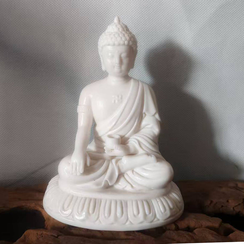 Zensoullab Zen Ceramic Sakyamuni Buddha Ornaments Vairocana Buddha Home Living Room Entrance Decorations Worship Furnishings