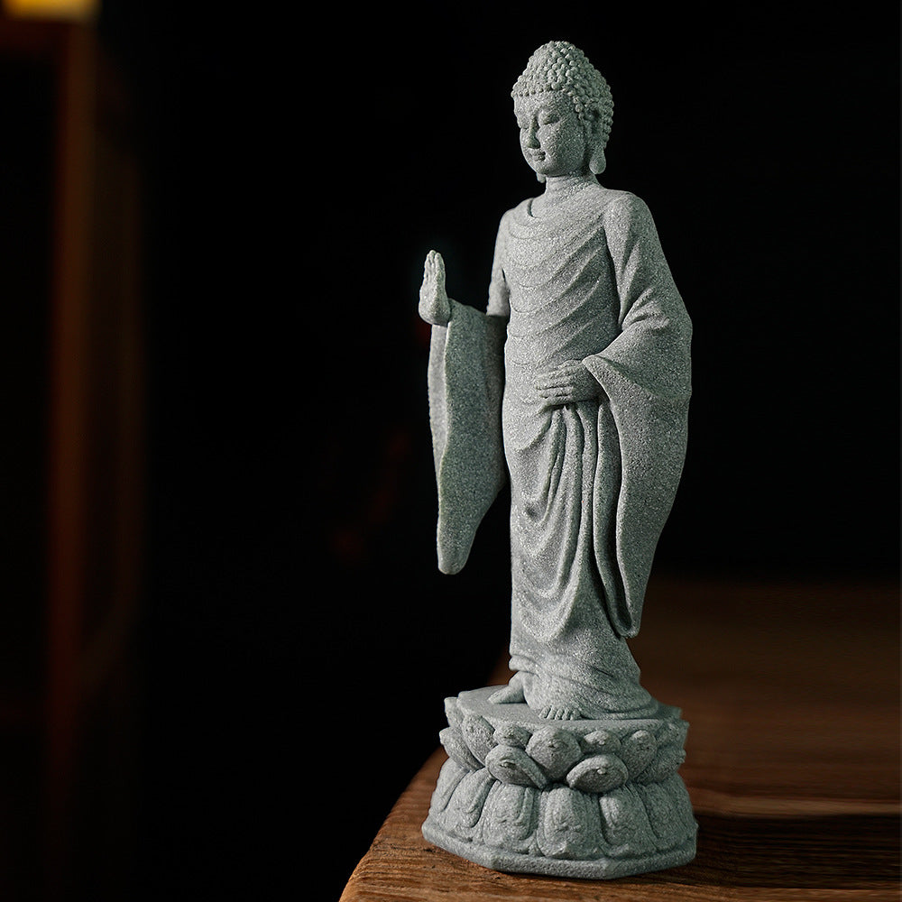 zensoullab Chinese-style Amitabha Buddha Statue Ornament Gardening Flower Tea Room Buddha Decoration Sakyamuni Buddha Fish Tank Landscaping Decoration